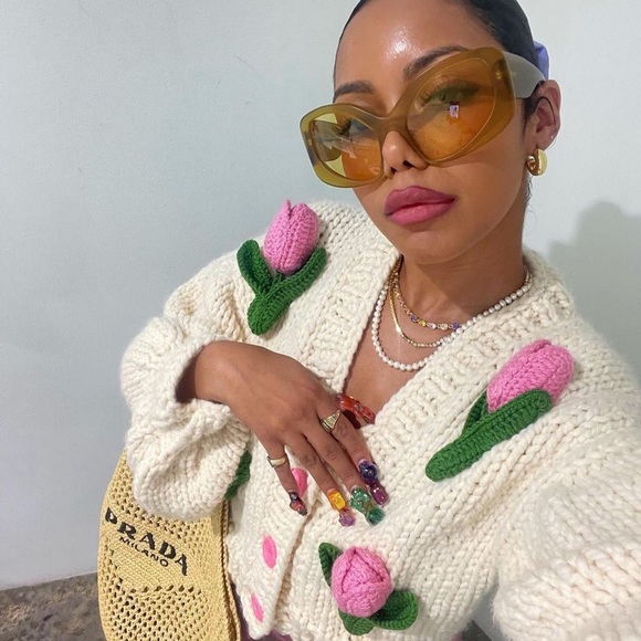 Society Mano Tulip Wool Blended Warm Cardigan Size M - Picture 4 of 11